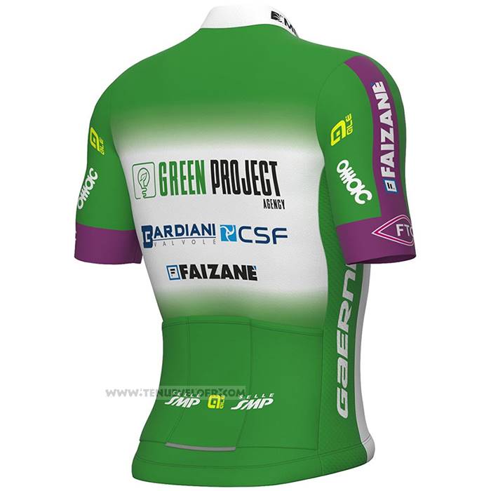 2023 Maillot Cyclisme Bardiani Csf Faizane Vert Blanc Manches Courtes et Cuissard